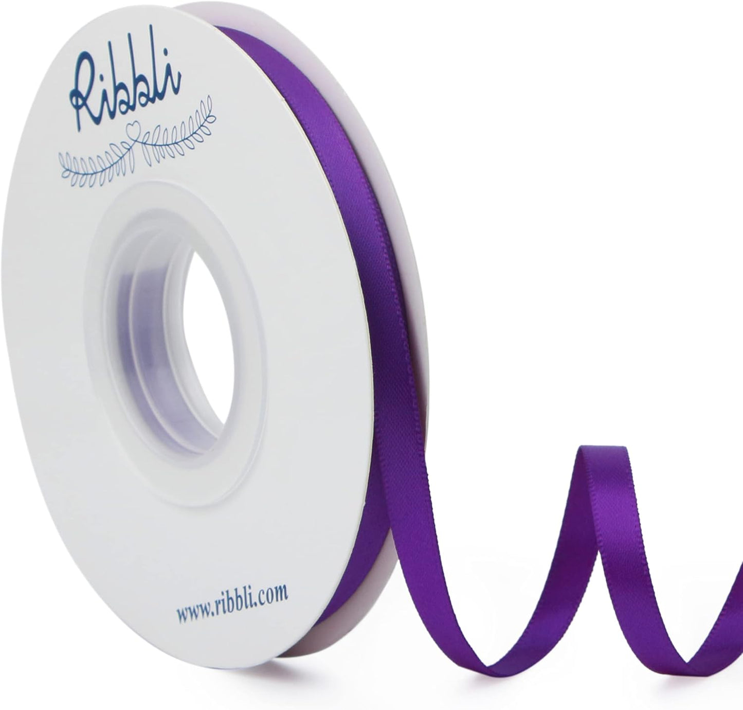 Ribbli Purple Double Faced Satin Ribbon,1/4” x Continuous 25 Yards,Use for Craft Bows Bouquet, Gift Wrapping, Wedding Decoration, Floral Arrangement