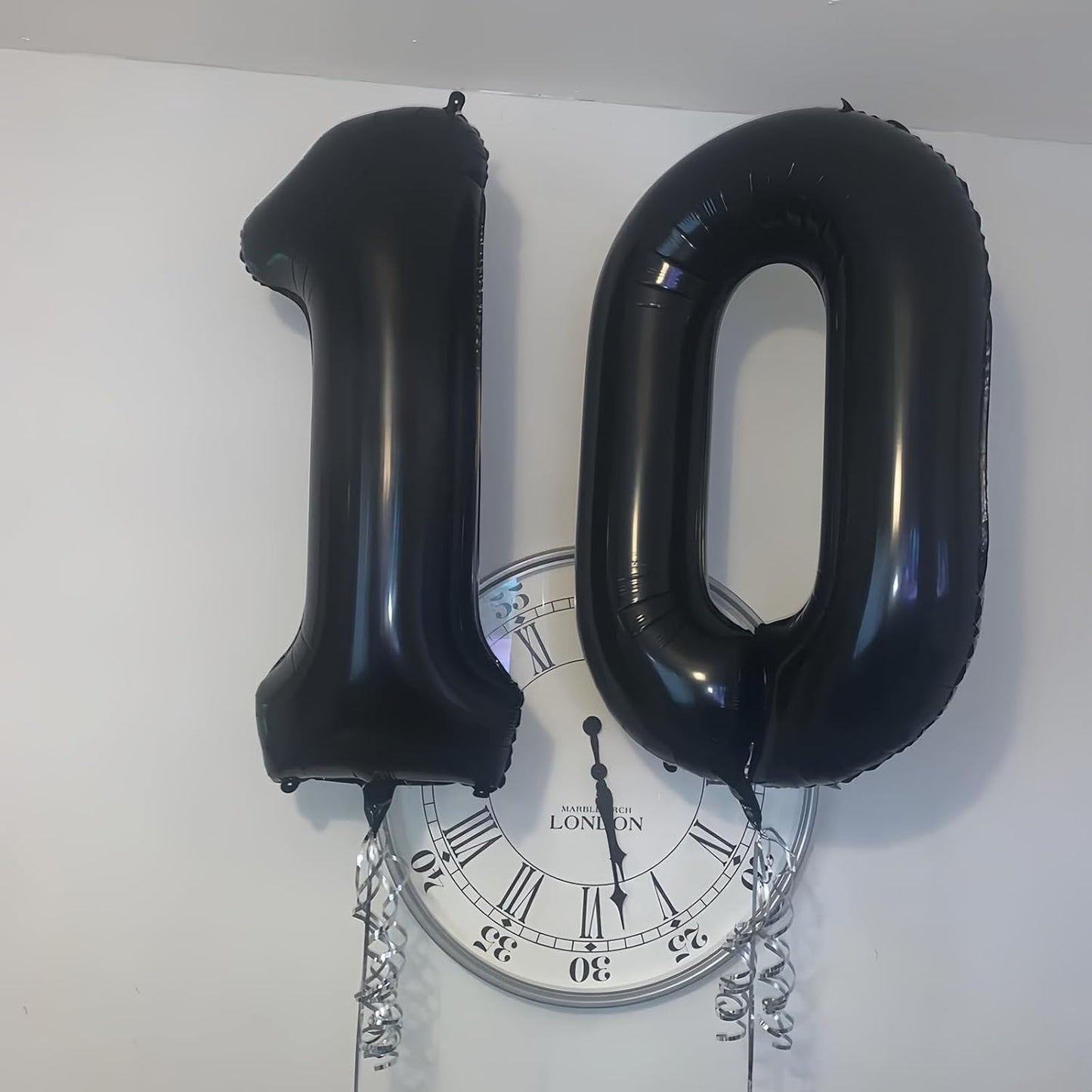 Black 8 Balloon Number,40 Inch Number 8 Balloon Large Black 8 Foil Mylar Helium Balloon for Birthday Party Decorations