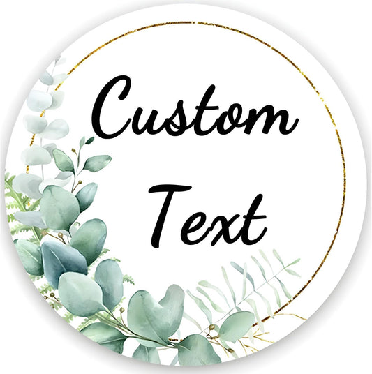 Custom Stickers for Weddings, Birthdays & Businesses - Personalized Labels with Your Logo - Waterproof, Fade and Heat Resistant - Pack of 100-1000 (Wreath C, 3.5 Inch)