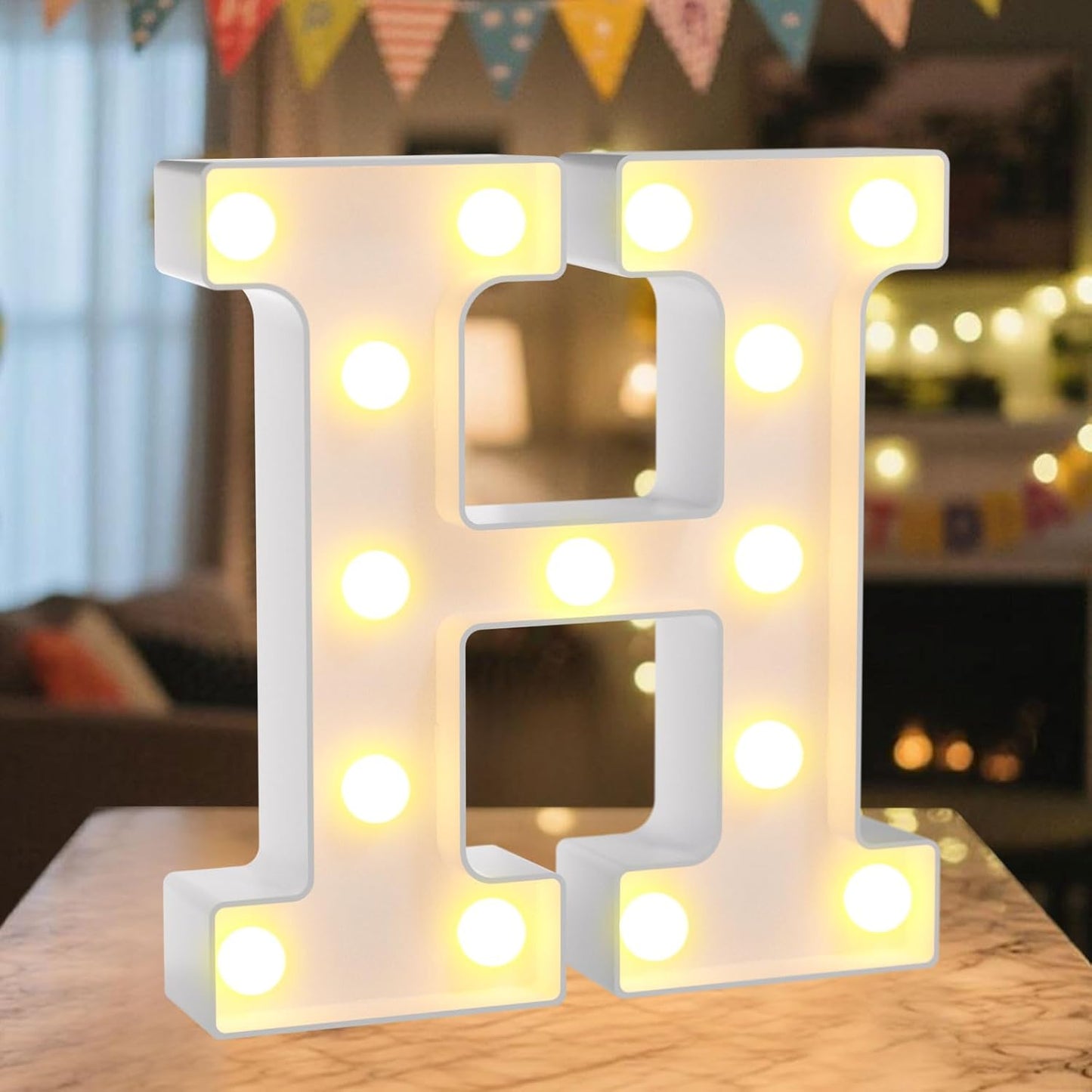 LED Marquee Light Up Letters Sign - Lighted Letters Alphabet for Birthday, Graduation, Bar Wall & Table Party Decor, Wedding Anniversary and Christmas Decorations, Letter H