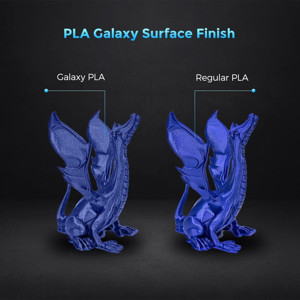 FLASHFORGE 3D Printer Filament, PLA Galaxy Filament 1.75mm, 1KG Spool (2.2lbs), Dimensional Accuracy +/- 0.02mm for FDM 3D Printers, Better Tenacity & No Knotting (Blue)