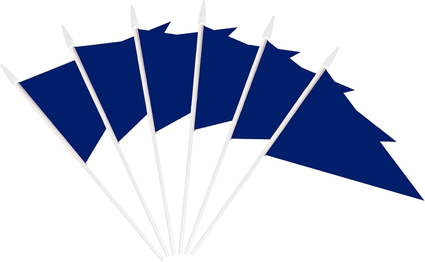12 Pack Dark Blue Pennant Flags Small Mini Hand Held Solid Color Pennant On Sticks Flags with 12.6"Solid Pole & Spear Top,Party Events Celebration,School,Grand Opening,Kids Birthday,Sports Clubs,Flower Pot