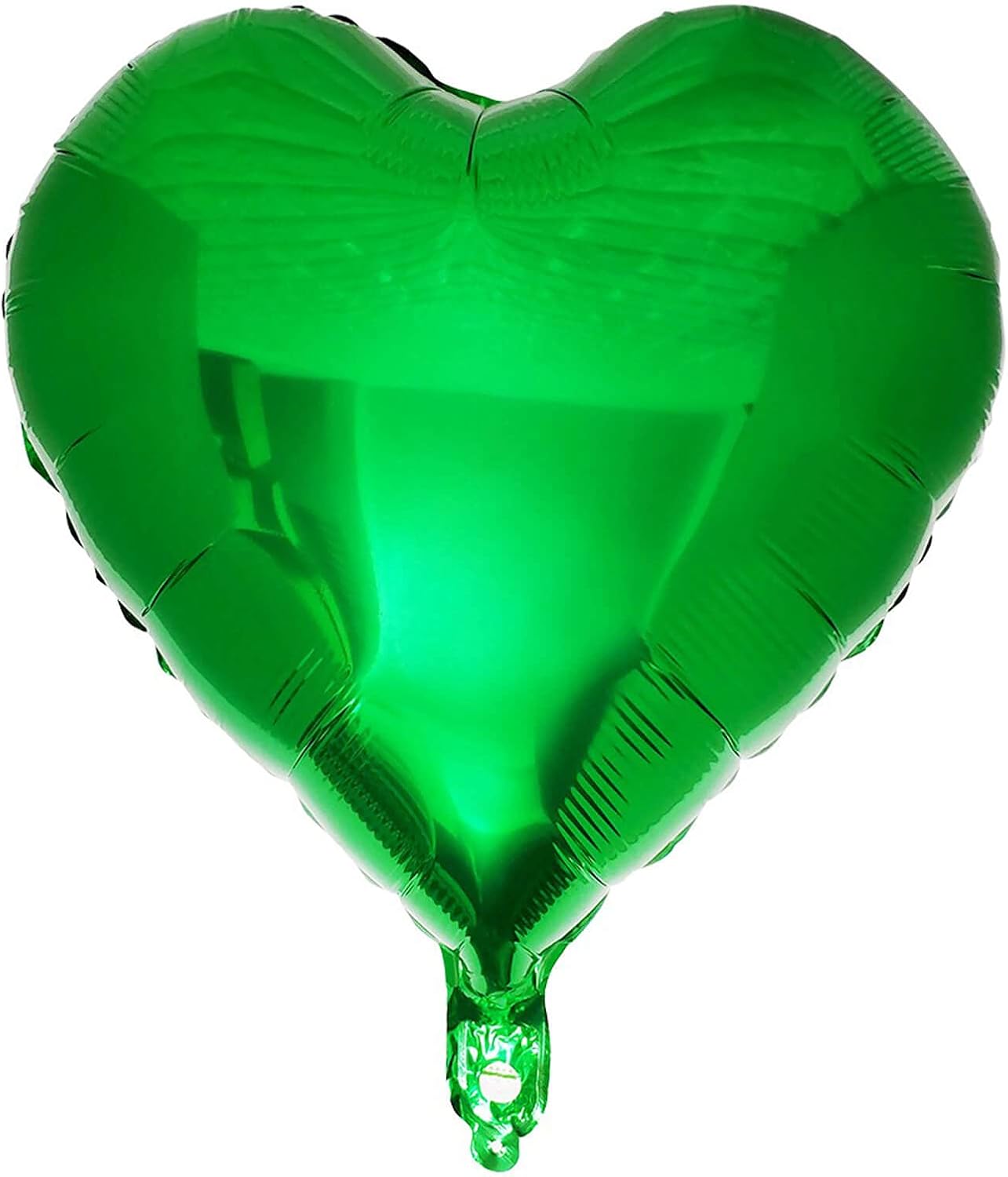 10Pcs Green Foil Heart Shaped Balloons 18 Inch Mylar for Baby Shower, Wedding, Valentine Decorations - Love Party Decor