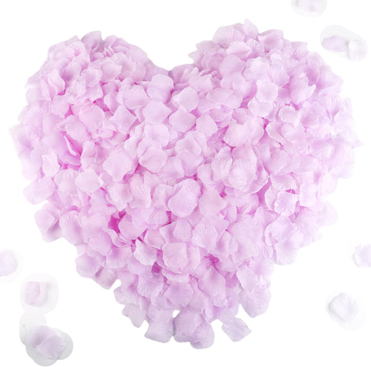 CODE FLORIST 1500 PCS Silk Rose Petals for Valentine's Day,Fake Rose Petals for Romantic Night,Wedding,Proposal Anniversary Flower Decorations(Separated,Scented,Baby Purple)