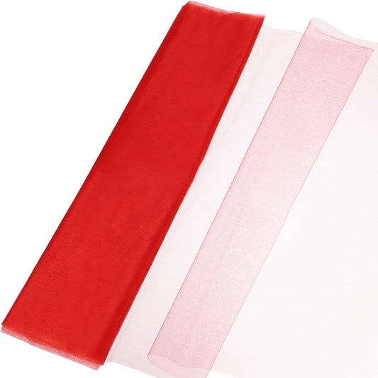 uxcell 19" by 5.5 Yard Tulle Fabric Backdrop Curtains for DIY Tutu Skirt Shower Decor Wedding Crafts Birthday Party Supplies, Red