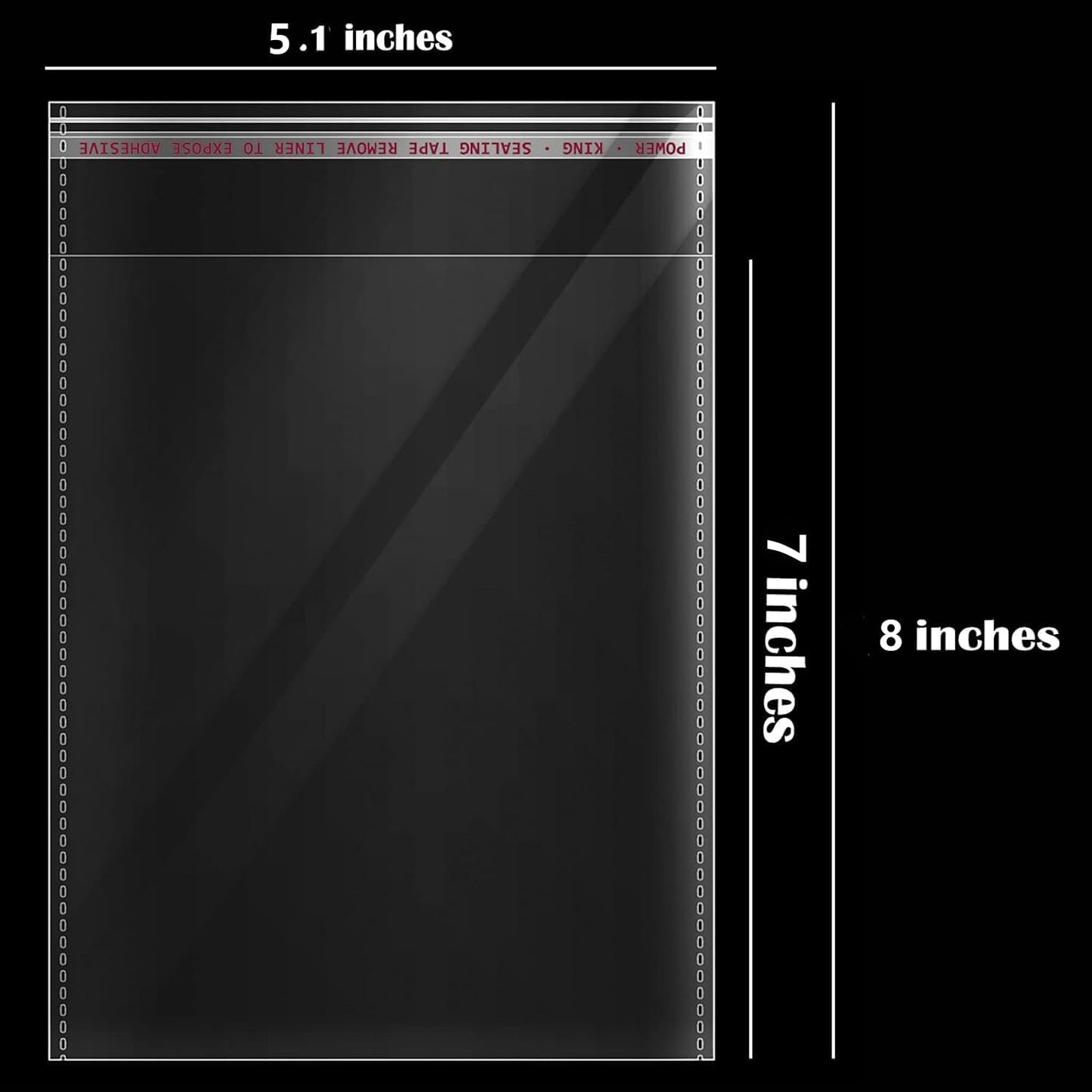 5x7 Inches 100 Pcs Self Sealing Cellophane Bags Clear Cookie Bags Resealable Cellophane Self Adhesive for Packaging Gifts,Cookies,Favors, Products for Packaging 100 Pieces 5"x7"