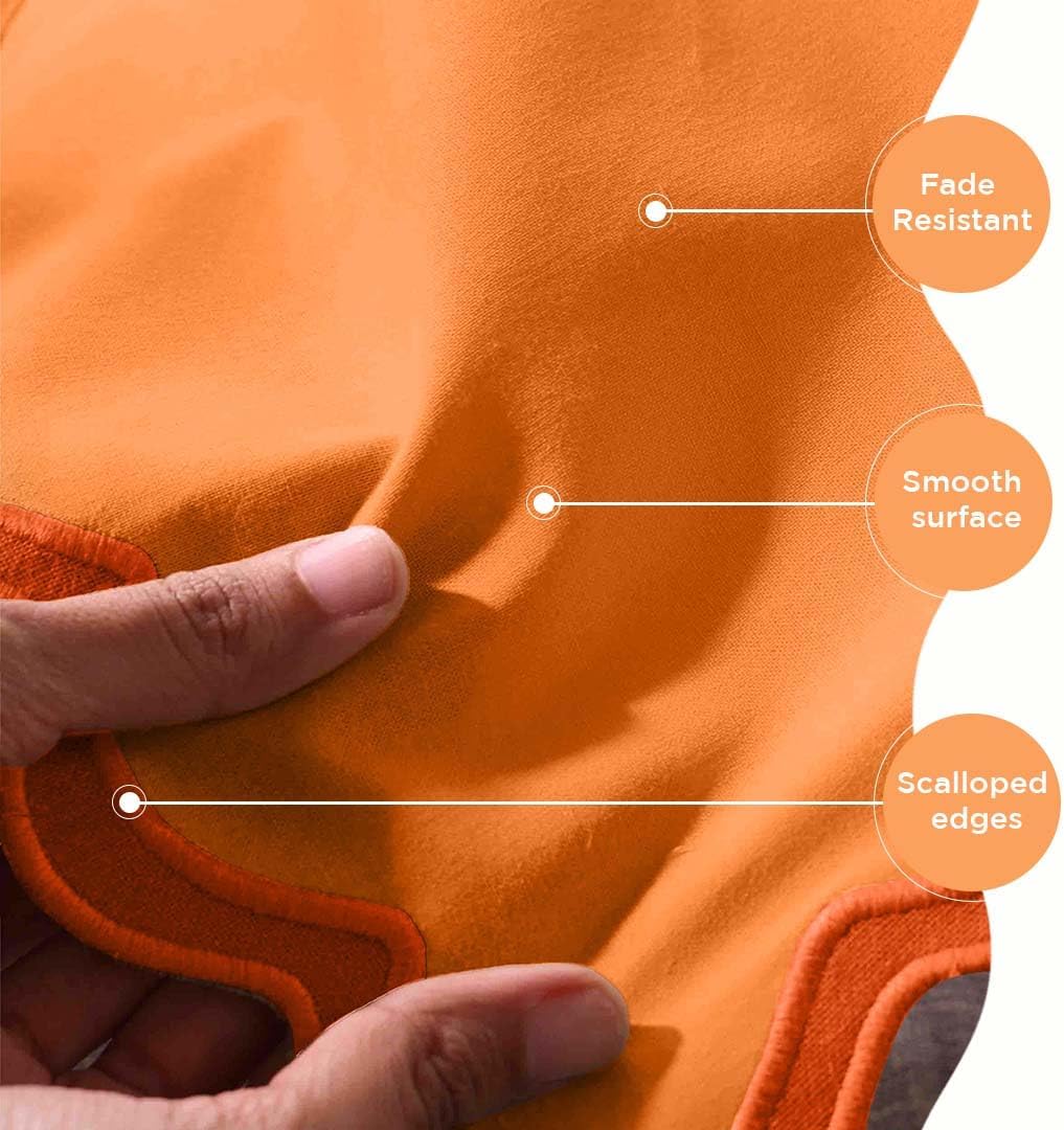 Folkulture Table Runners | Fall Table Runner 72 inches Long | 100% Cotton Table Runner for Fall Decor or Boho Decor | Orange Table Runners for Dining Room | Thanksgiving Decorations for Home