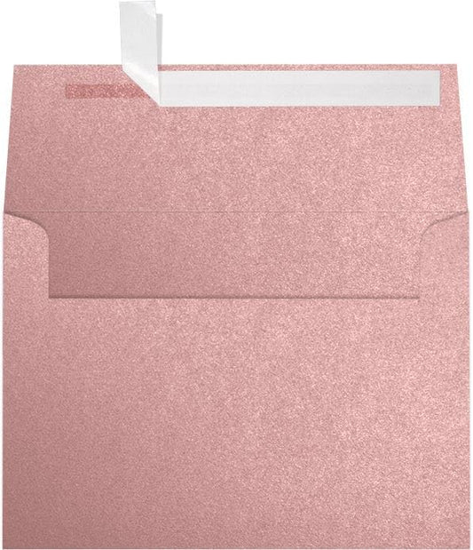 LUXPaper A7 Invitation Envelopes | Peel & Press | 5 1/4" x 7 1/4" | Misty Rose Metallic - Sirio Pearl | 84lb. Text | 250 Qty