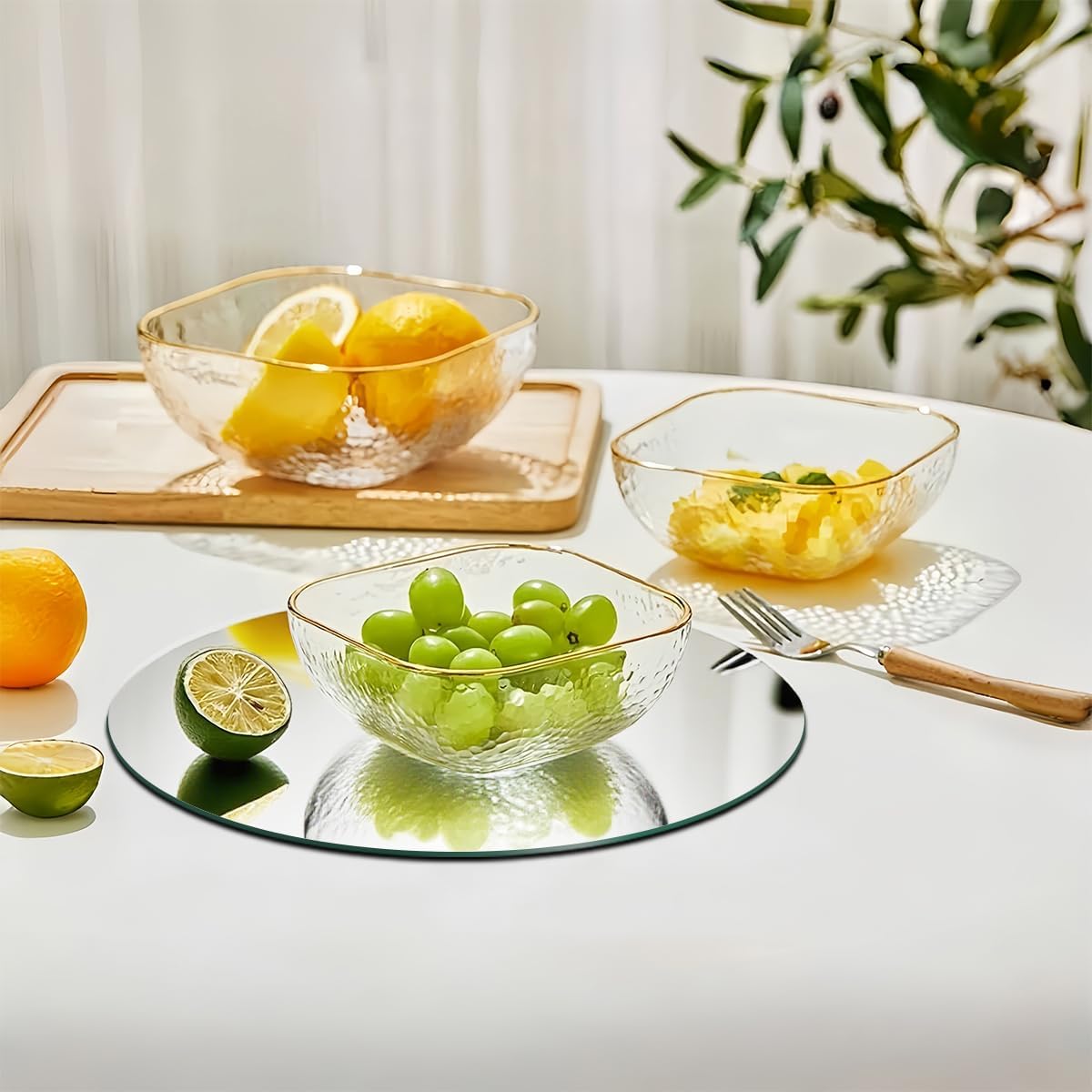 11Pack Round Mirror Centerpieces for Tables, Acrylic Circle Mirror Tiles Non Glass Mirror, for Bedroom Bathroom Living Room Wall Decor Tray Candle Wedding Table Centerpiece Decor, 2mm Thick (8inch)