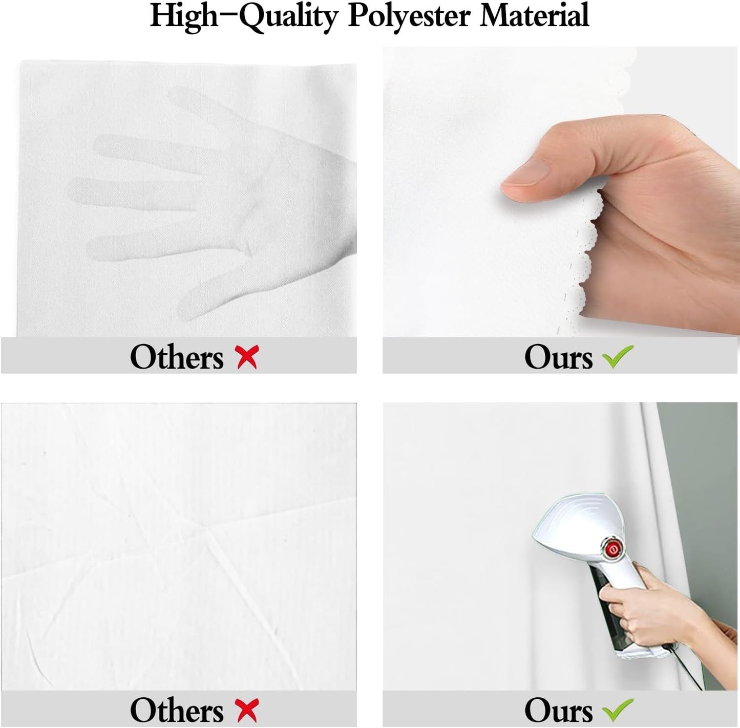 10x20FT Large White Screen Backdrop Photography Backgrounds for Zoom Meeting, Game Live Steaming and Photo Studio Shooting Props