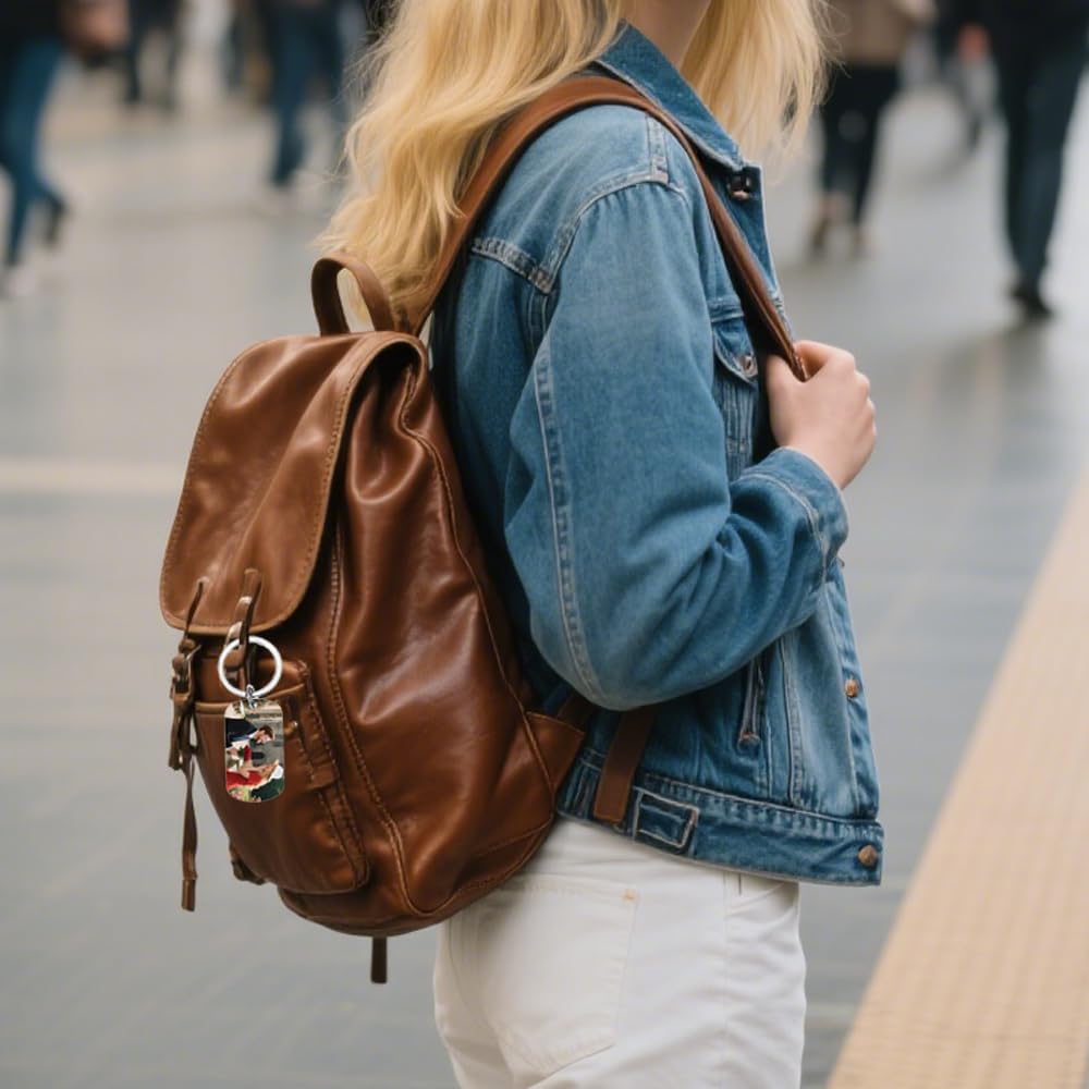 Personalised Keyring with Custom Photo & Text - Gift for Mum, Dad, Him, Her, Grandparents, Family