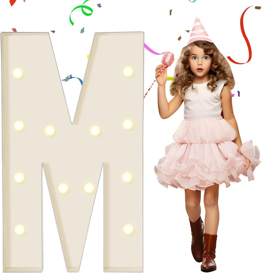 EUFONY Marquee Letters 4 Feet Tall, 4 FT Marquee Light Up Letters, Giant Light Up Letters 4FT for Birthday Party Baby Shower Gender Reveal Graduation Prom Decorations, Letter M with LED Lights DIY Kit