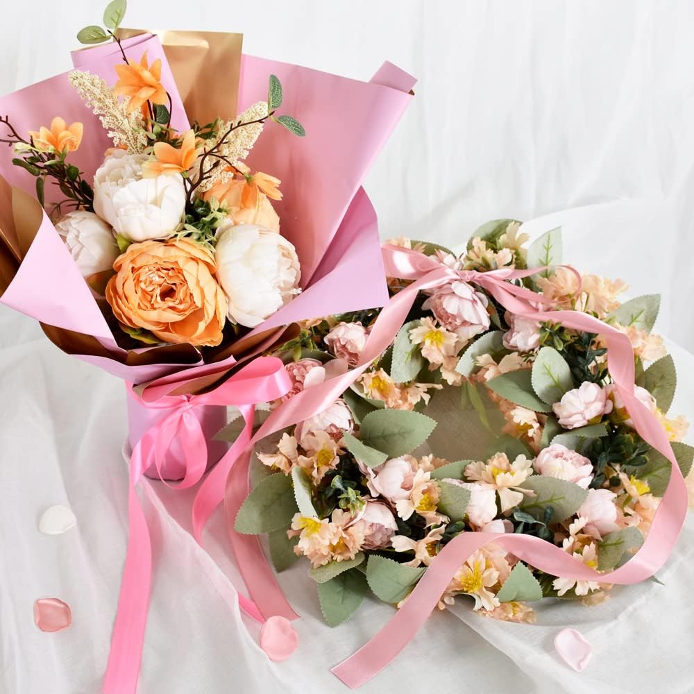 TONIFUL 1 Inch x 100yds Pink Satin Ribbon, Thin Solid Color Satin Ribbon for Gift Wrapping, Crafts, Hair Bows Making, Wedding Party Decoration, Invitation Cards, Floral Bouquets, Christmas