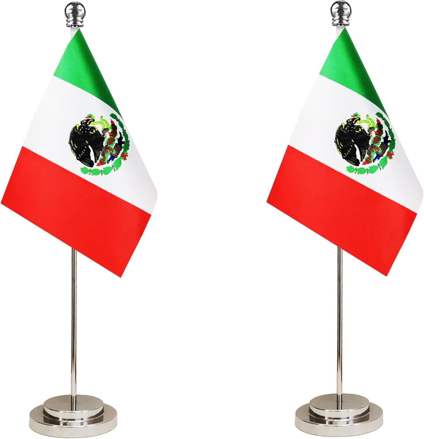 Mexico Mexican Deluxe Desk Flag Set Small Mini Miniature Mexico Mexican Table Desktop Flags,Festival Events Celebration,Office Decoration-2 Pack