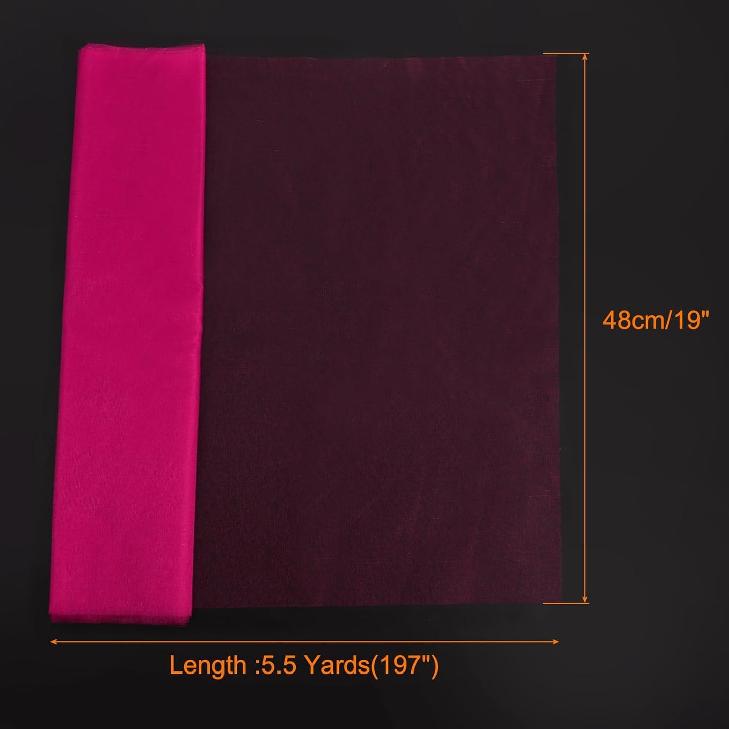 uxcell 19" by 5.5 Yard Tulle Fabric Backdrop Curtains for DIY Tutu Skirt Shower Decor Wedding Crafts Birthday Party Supplies, Rose Red