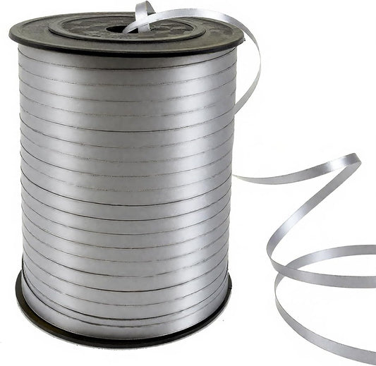 500 Yards Curling Ribbon-Balloon String for Birthday Gift Wrapping,Festival Party Decor,Ribbons & Bows for Christmas New Year Gifts Supplies (Silver)