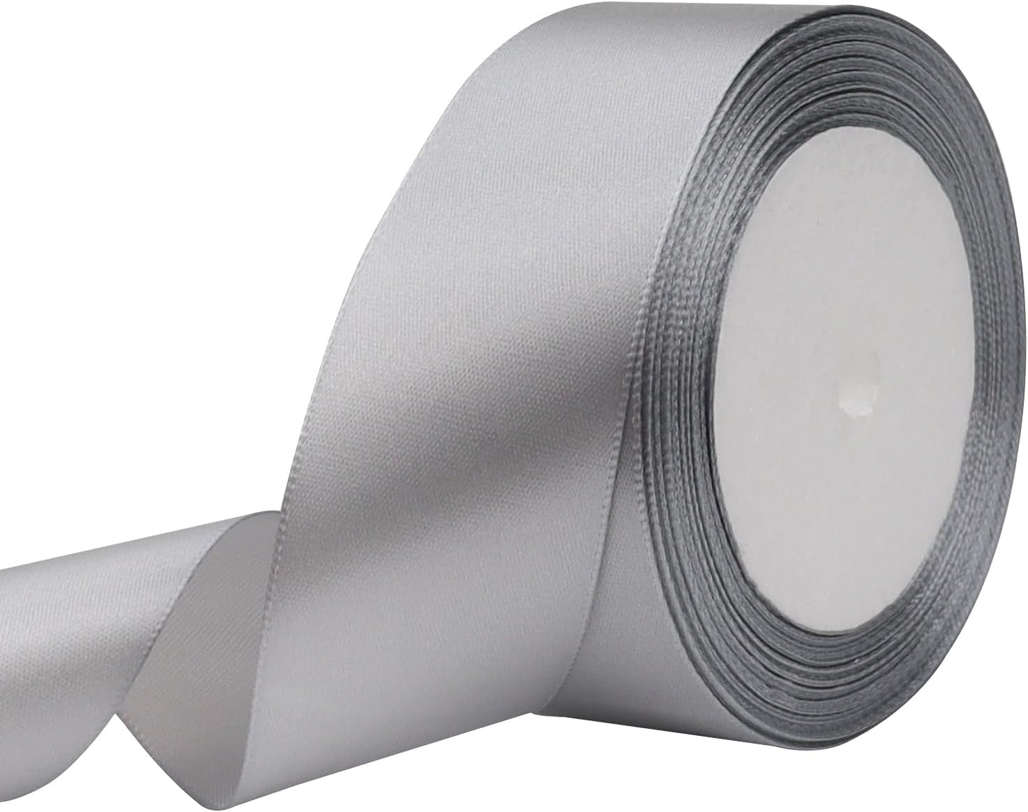 Gray Solid Satin Ribbon 1-1/2 Inch 25 Yards Solid Polyester Fabric Ribbon for Gift Wrapping Wedding Christmas Baby Shower Birthday Party Decoration Handmade Immortal Flower Craft