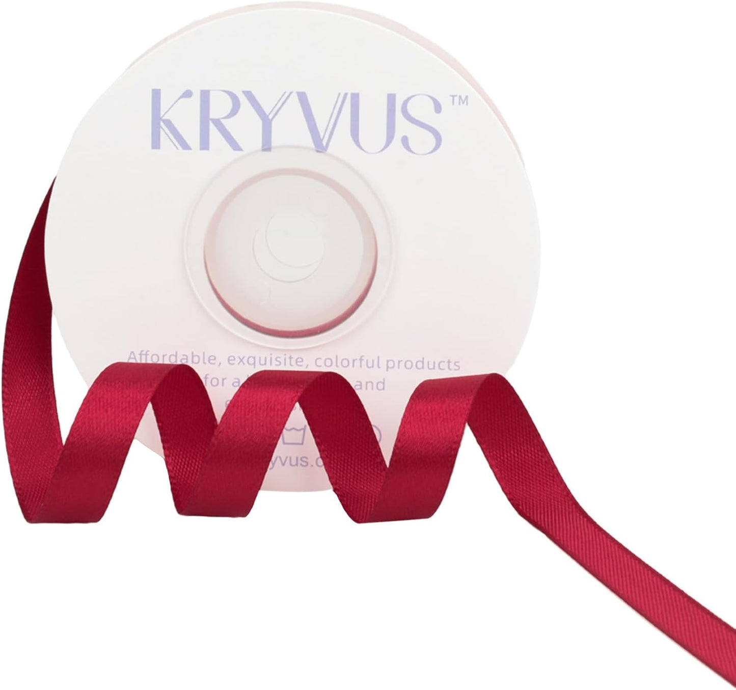 Scarlet Red Satin Ribbon 3/8 inch X Continuous 25 Yards, Single Face Polyester Ribbon Perfect for Gift Wrapping, Flower Bouquet, Wedding Decor, Crafts, Bow Making, Sewing and More