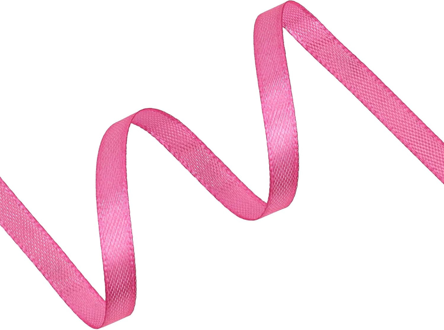 Hot Pink Satin Ribbon 1/4 inch X Continuous 100 Yards, Single Face Polyester Ribbon Perfect for Gift Wrapping, Flower Bouquet, Wedding Decor, Crafts, Bow Making, Sewing and More