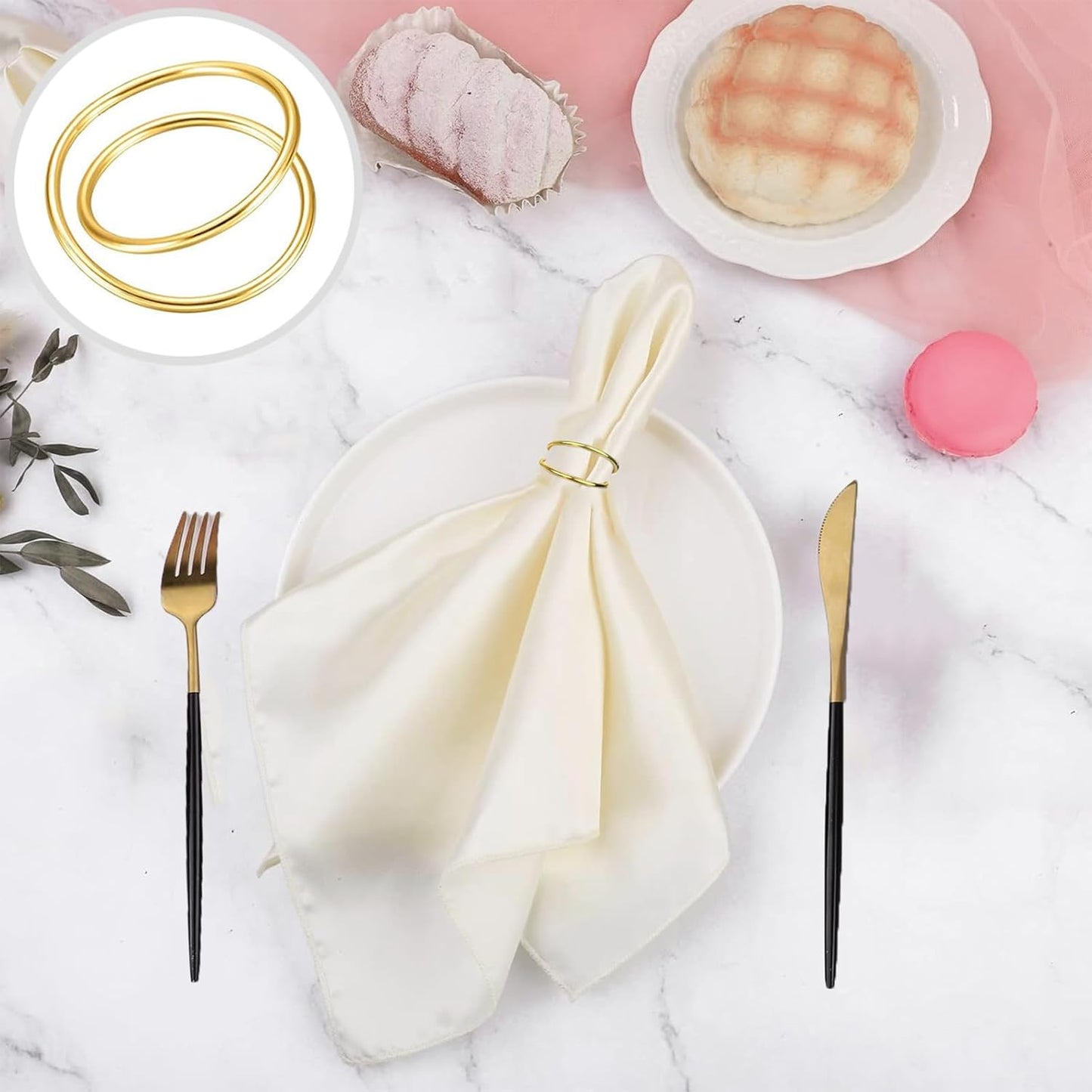 Gold Napkin Rings-24 PCS Metal Spiral Napkin Rings(Spiral) Napkin Holders Buckles for Family Dinner, Wedding, Party,Table Decorations