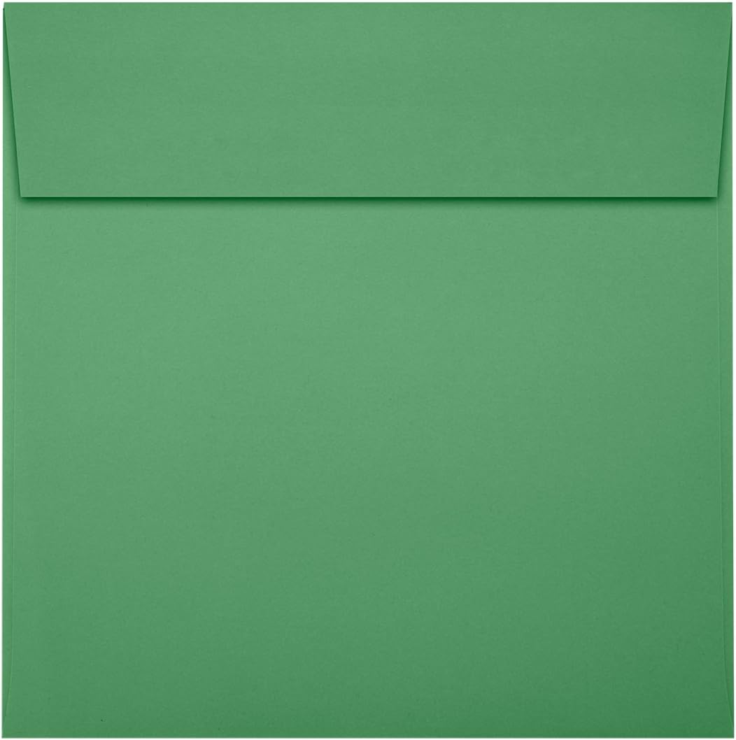 LUXPaper Square Invitation Envelopes | Peel & Press | 5" x 5" | Holiday Green | 80lb. Text | 50 Qty
