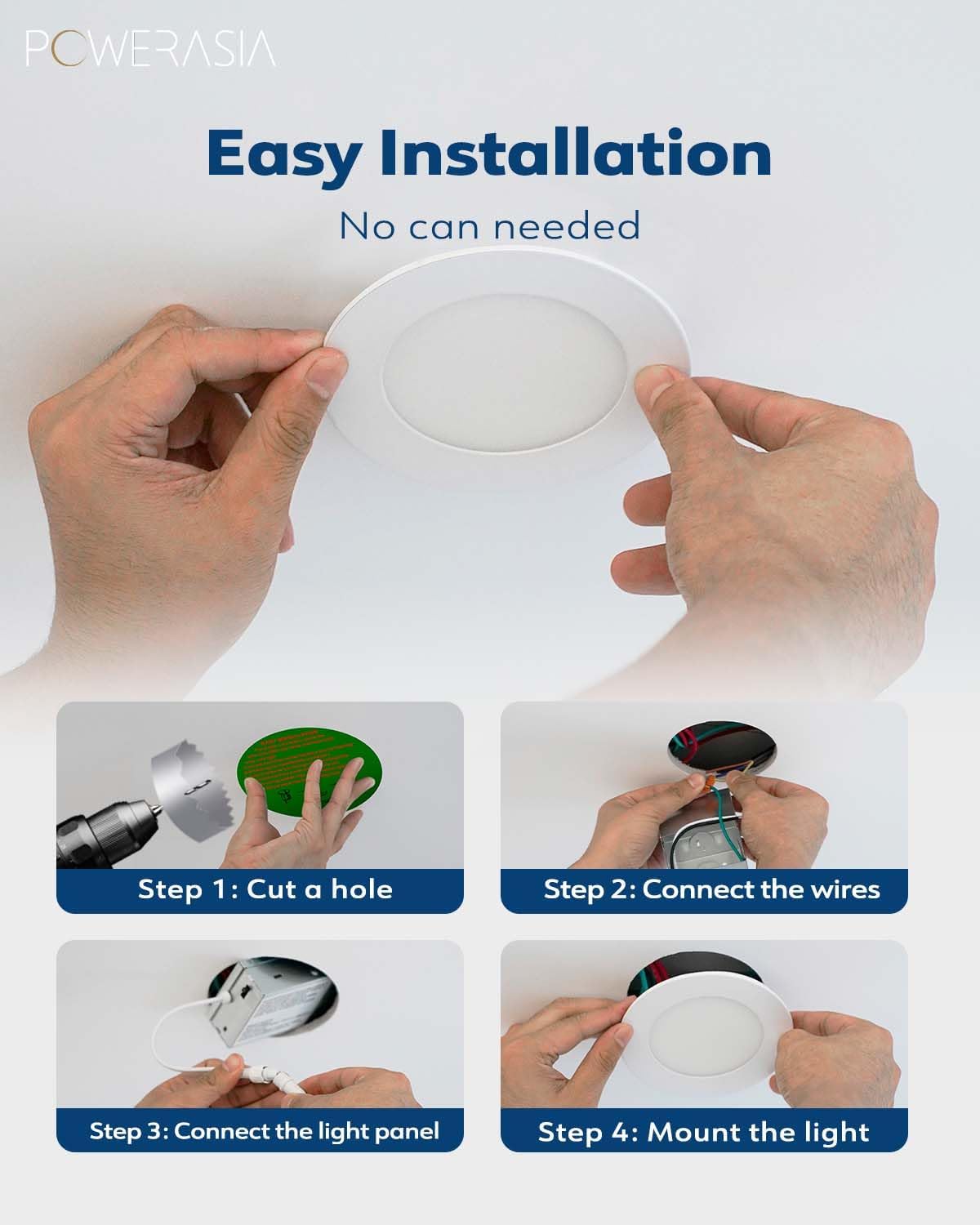 12 Pack 6 Inch Ultra-Thin LED Recessed Ceiling Light with Junction Box, 5CCT Dimmable 2700K/3000K/4000K/5000K/6000K,15W 1200lm Can Killer Downlight-ETL and Energy Star Certified