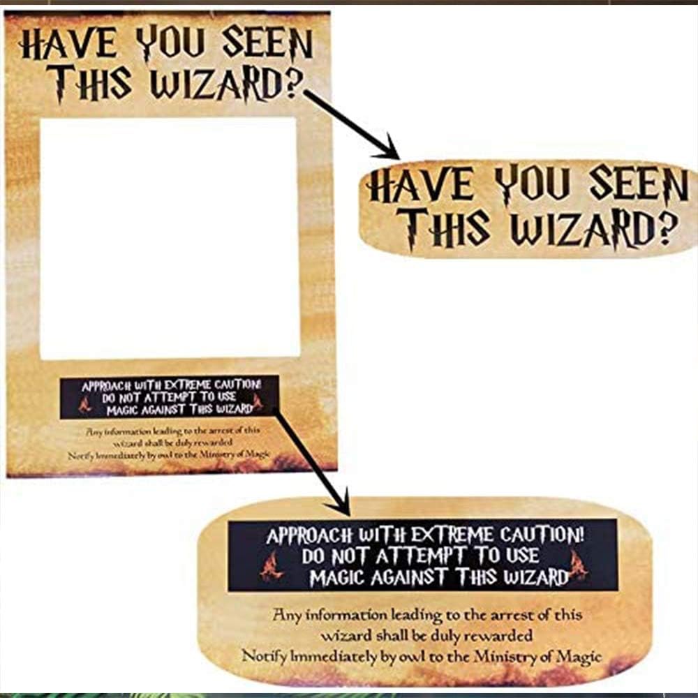 LaVenty Have You Seen This Wizard Photo Booth Prop Wizard Inspired Photo Booth Frame Wizard Birthday Party Photo Booth Props for Wizard Theme Party Decorations
