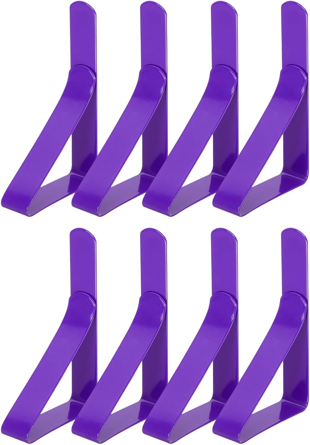 uxcell 8 Pack Tablecloth Clips, Stainless Steel Table Cloth Cover Clamps, 2.95" x 1.77" Windproof Holder Clips for Home Party Picnic Wedding Camping Dining Tables, Purple