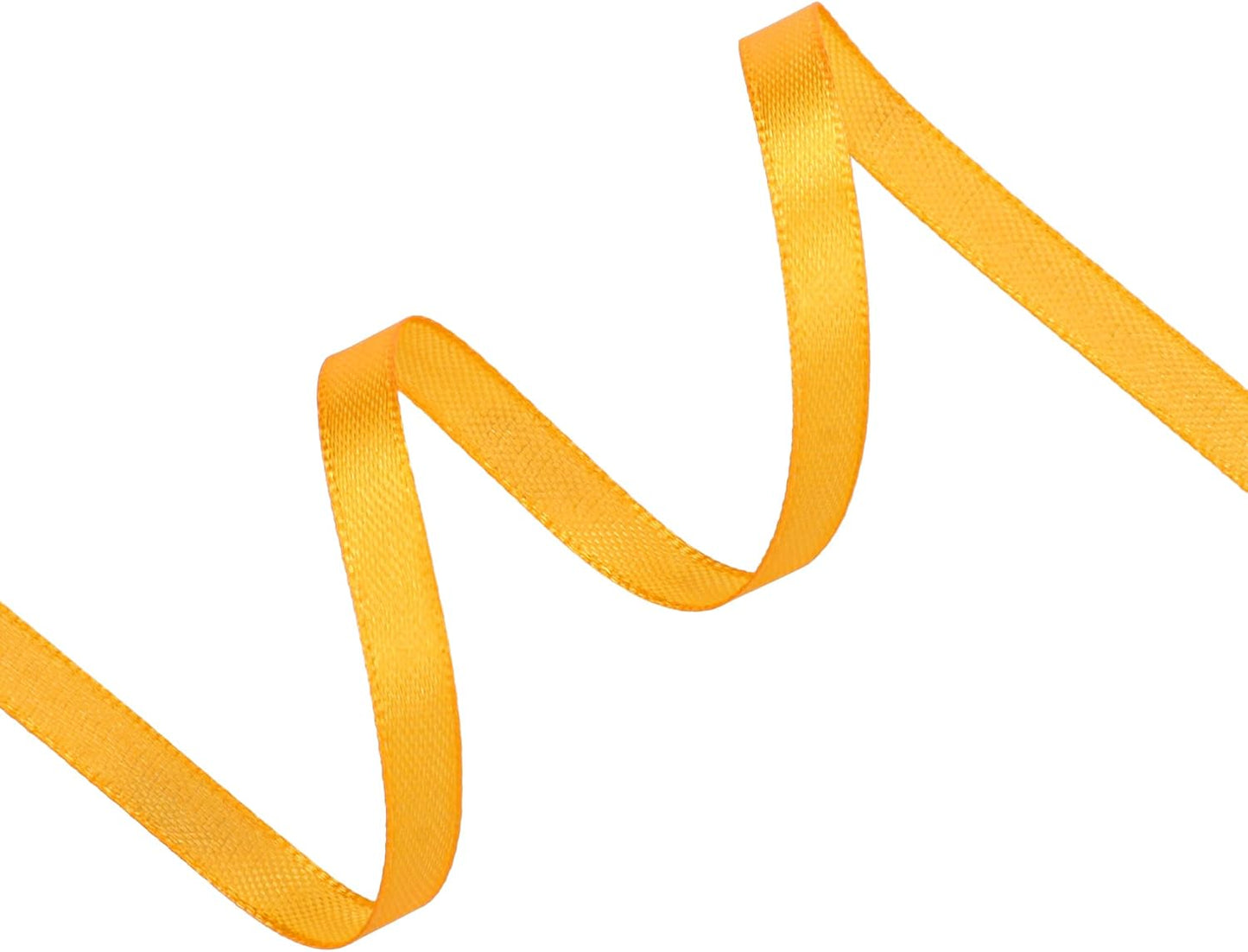 Yellow Satin Ribbon 1/4 inch X Continuous 50 Yards, Single Face Polyester Ribbon Perfect for Gift Wrapping, Flower Bouquet, Wedding Decor, Crafts, Bow Making, Sewing and More
