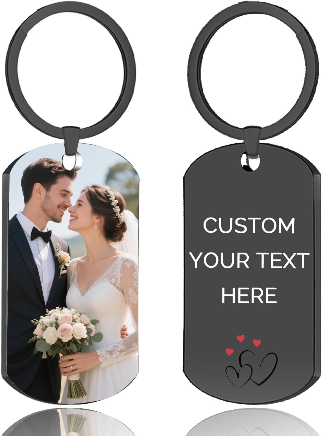 Custom Keychain with Picture, Personalized Double-sided Keychains Gifts for Boyfriend, Family, Lover