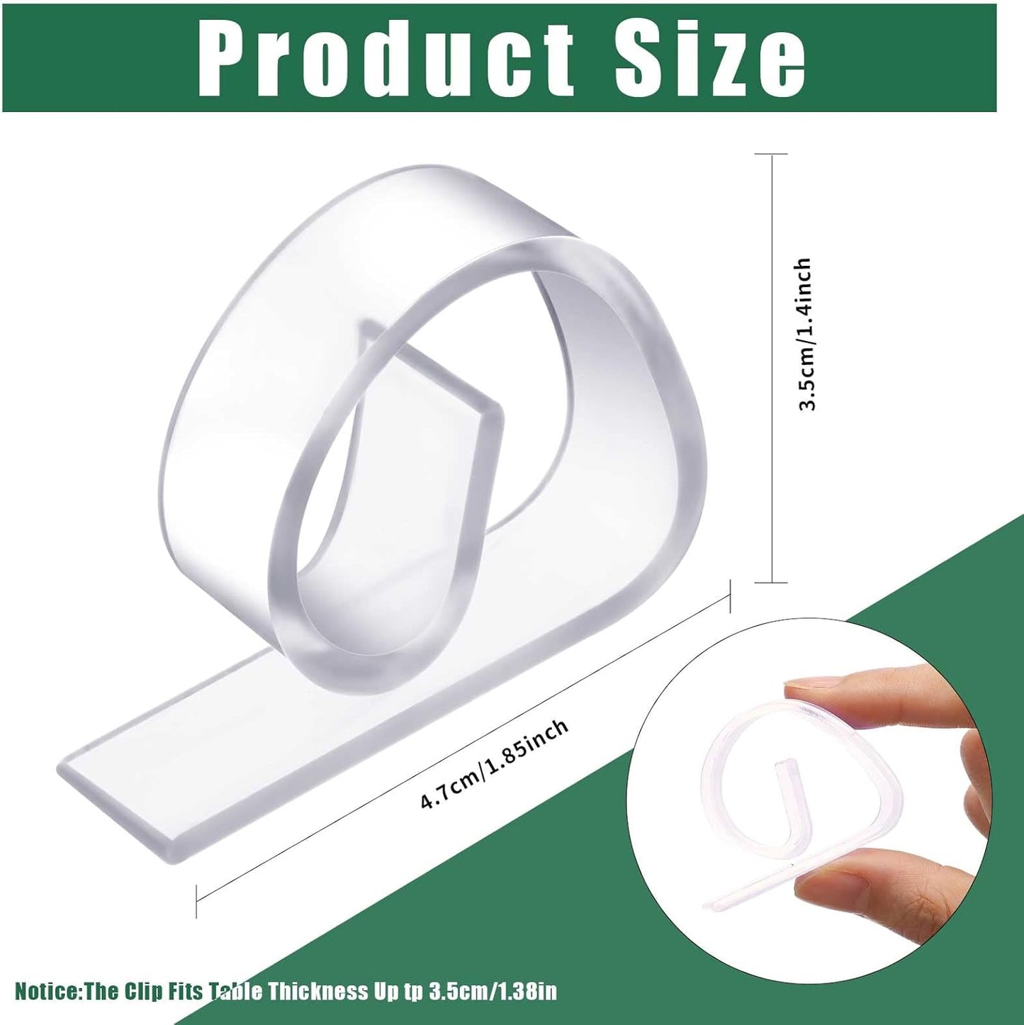 Eccliy 150 Pieces Transparent Clear Tablecloth Clips Plastic Table Cloth Clips Windproof Table Cover Holder Clamps Tablecloth Cloth Holder for Christmas Wedding Party Indoor Outdoor Camping Picnic