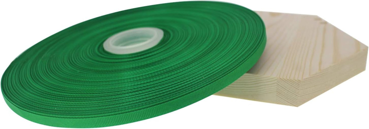 Jesep One Roll 100 Yards 1/4" Soild Grosgrain Ribbon Boutique Gift Wrapping Package Ribbon, DIY Crafts Bow Hair Headband Accessories Assorted Ribbon#553 (1/4" 6mm, Green)