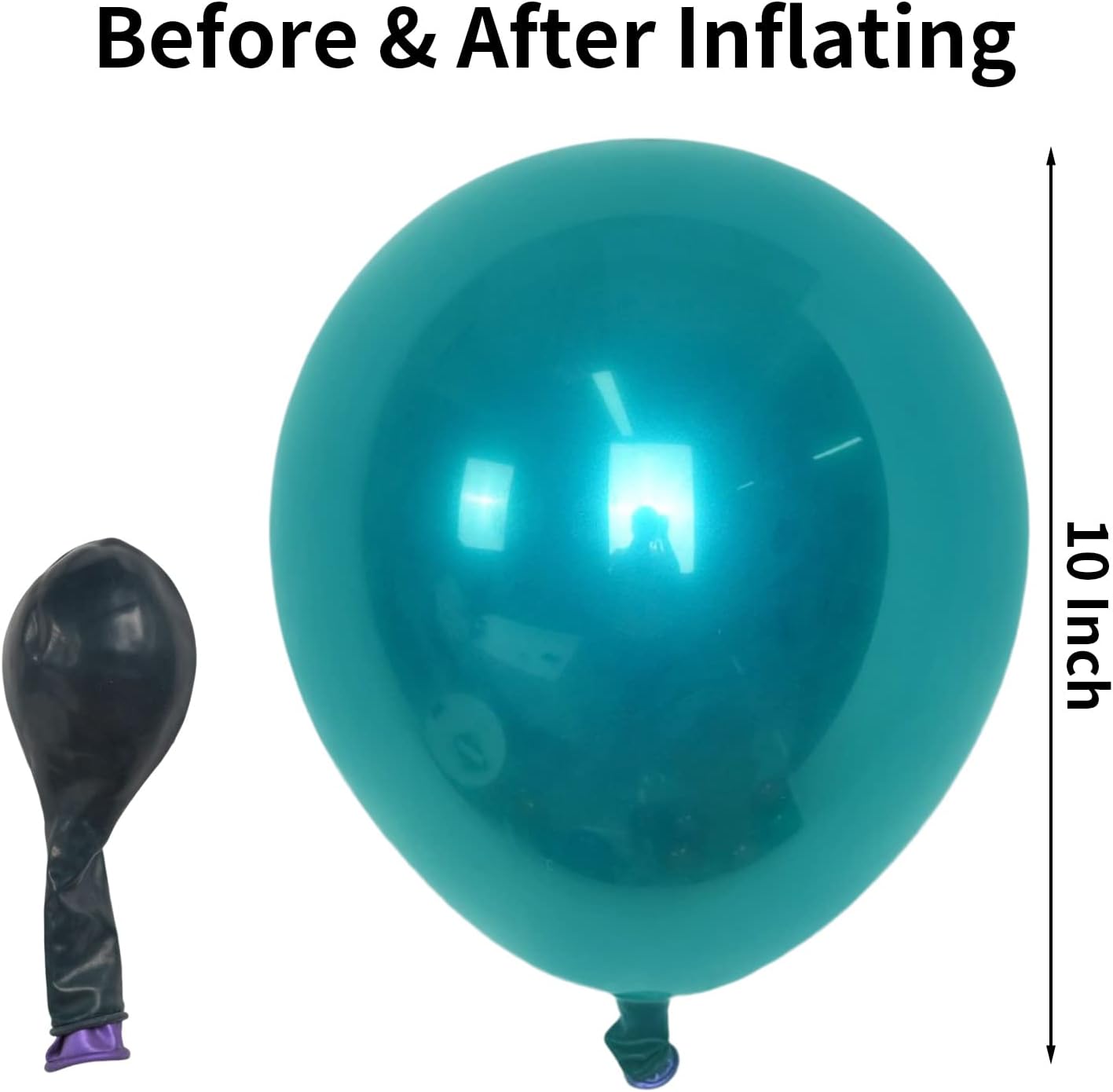 Metallic Teal Balloons, 50 PCS Double Stuffed Chrome Turquoise Balloons, Shiny Thick Dark Teal Blue Balloon Latex Helium Balloon for Christmas Birthday Wedding Graduation Party Decorations Supplies