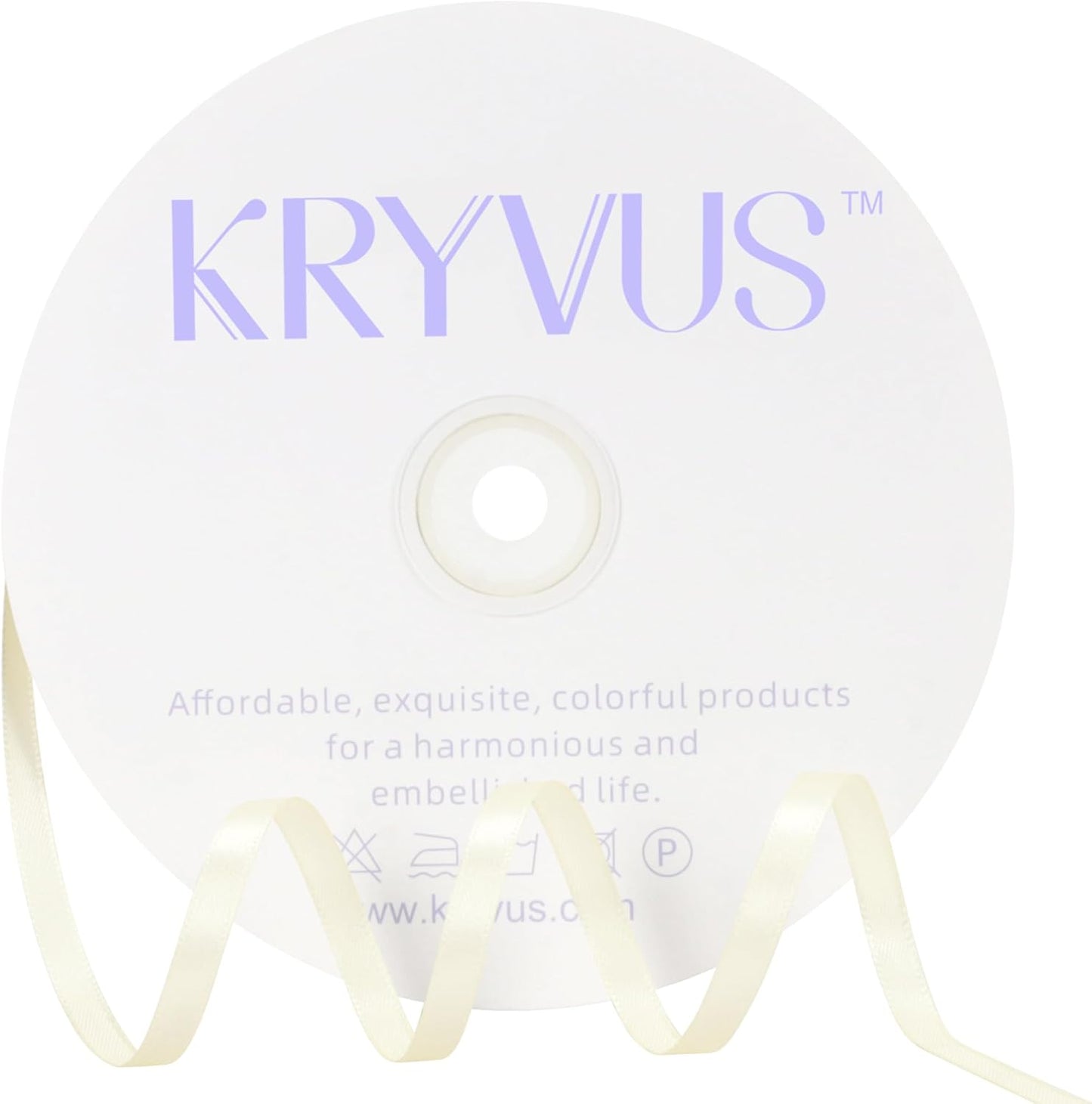 Beige Satin Ribbon 1/4 inch X Continuous 100 Yards, Single Face Polyester Ribbon Perfect for Gift Wrapping, Flower Bouquet, Wedding Decor, Crafts, Bow Making, Sewing and More