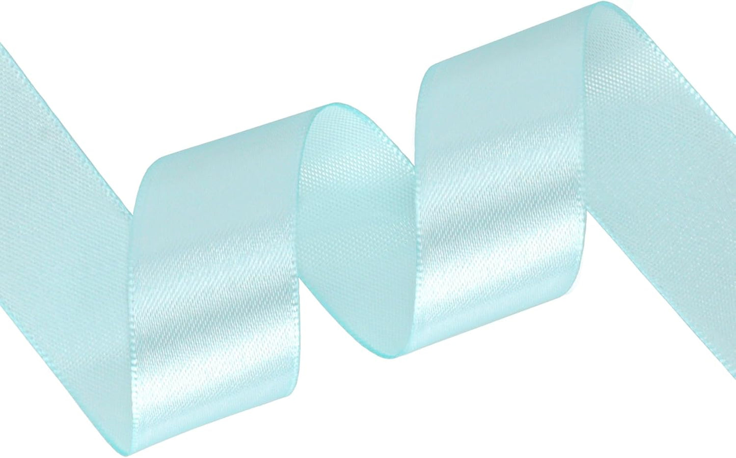 Light Blue Satin Ribbon 1 inch X Continuous 25 Yards, Single Face Polyester Ribbon Perfect for Gift Wrapping, Flower Bouquet, Wedding Decor, Crafts, Bow Making, Sewing and More