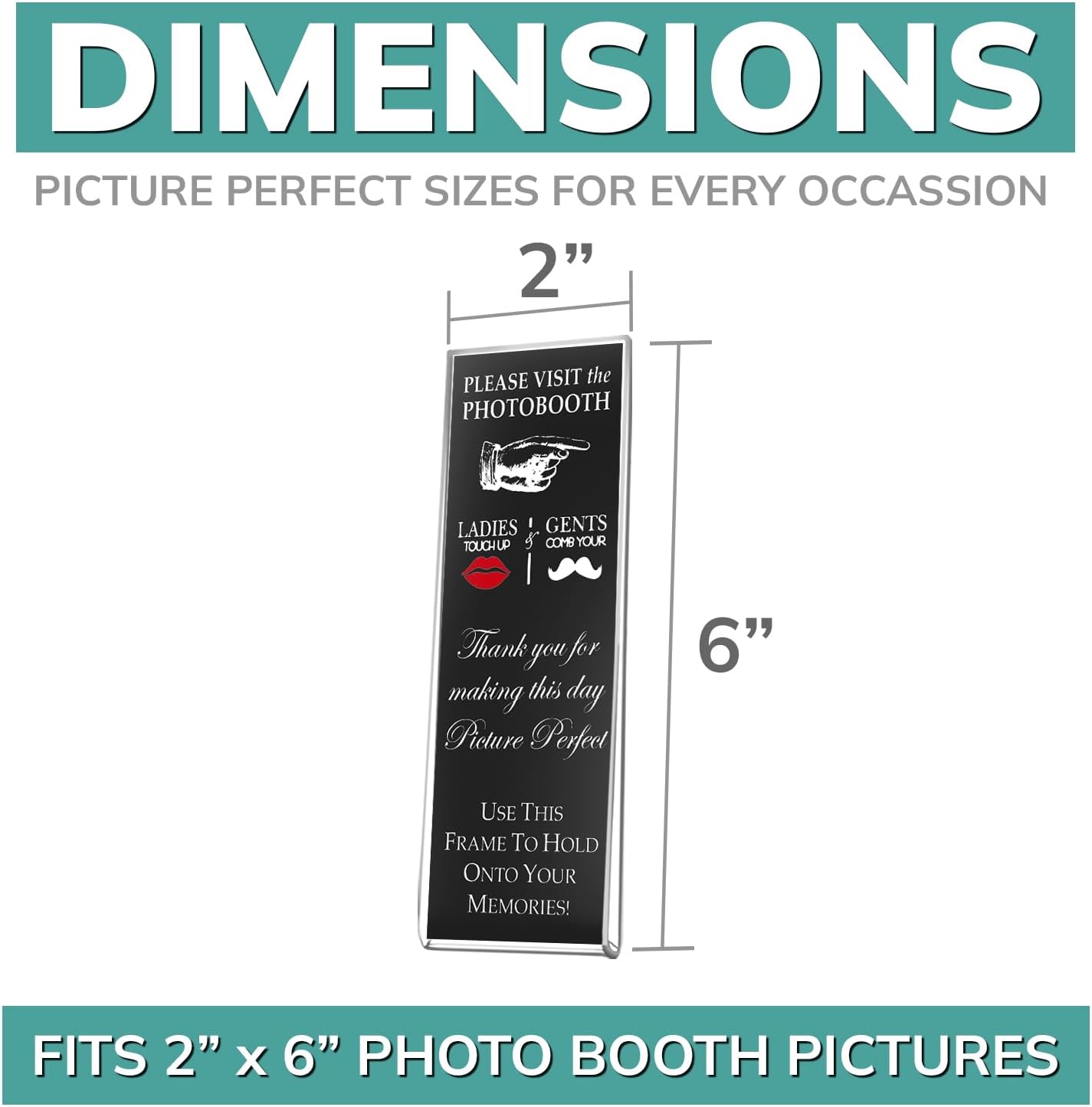 pbf PHOTO BOOTH FRAMES 2x6 Magnetic Picture Frames for Refrigerator | 2 x 6 Clear Magnetic Acrylic Frames for Photo Strips | Magnetic Photo Holders for Fridge, Locker, Sign Holder (100-Pack)