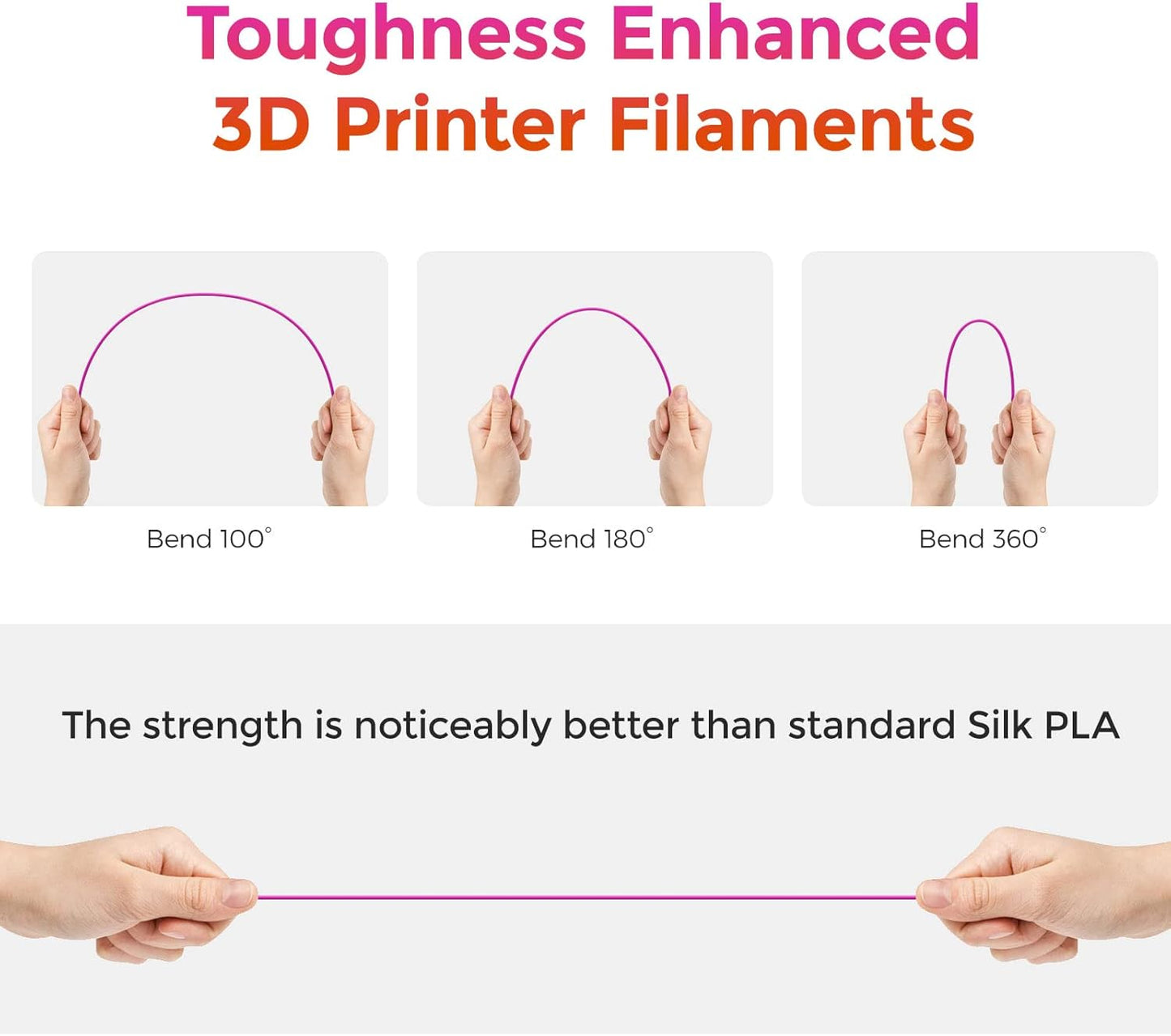 FLASHFORGE Silk Dual Color Filament, Pink and Yellow 2 in 1 Coextrusion Silk PLA Filament 1.75mm, 3D Printer Filament Color Change 1kg(2.2lbs) Spool, Dimensional Accuracy +/- 0.02mm