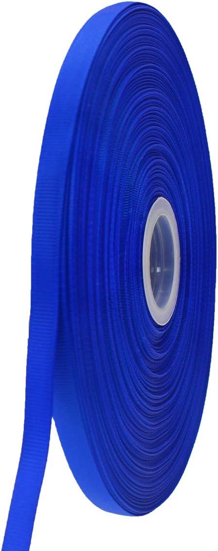 Jesep One Roll 100 Yards 3/8" Soild Grosgrain Ribbon Boutique Gift Wrapping Package Ribbon, DIY Crafts Bow Hair Headband Accessories Assorted Ribbon#352 (3/8" 10mm, Royal Blue)