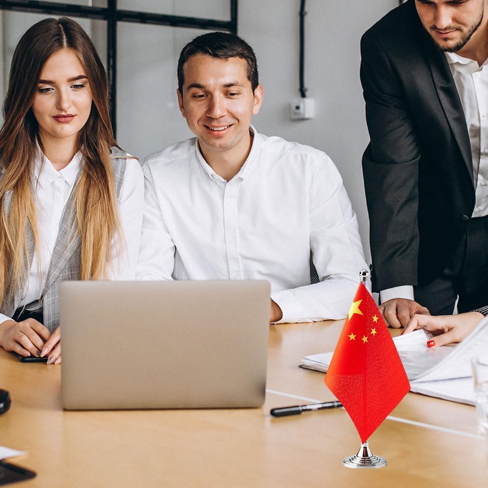 China Flag Chinese Flags, Small Mini Chinese Desk Flag, Used for Table Office Classroom Home Patriotic Events Decorations