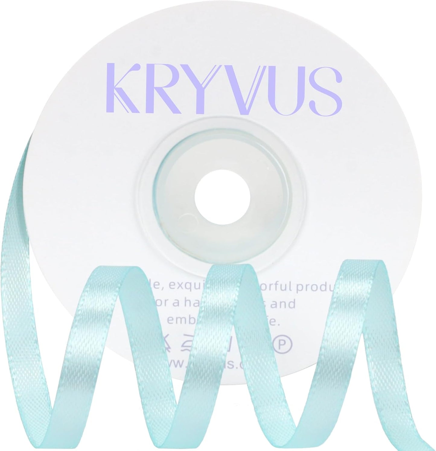 Light Blue Satin Ribbon 1/4 inch X Continuous 25 Yards, Single Face Polyester Ribbon Perfect for Gift Wrapping, Flower Bouquet, Wedding Decor, Crafts, Bow Making, Sewing and More