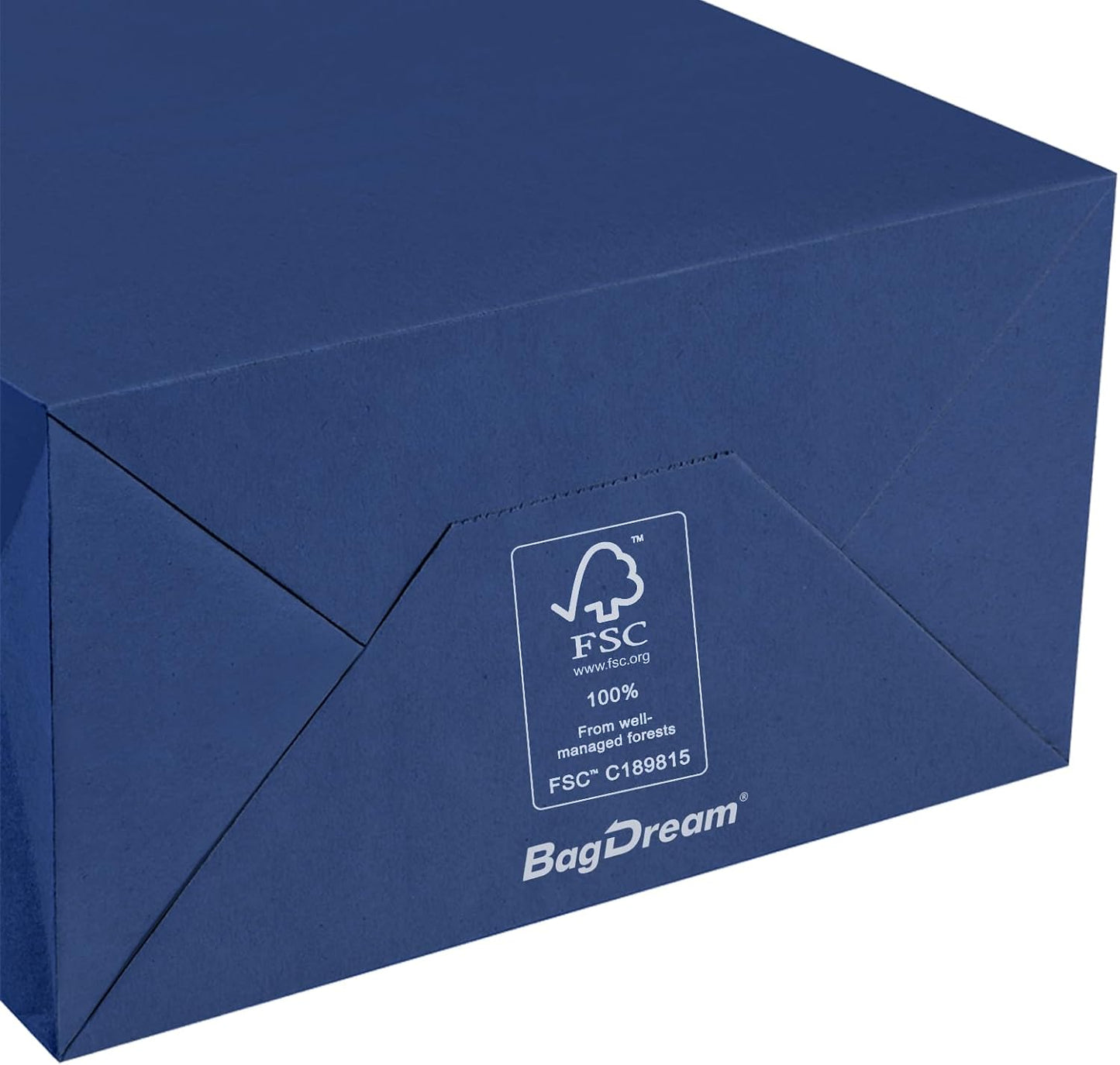BagDream 50Pcs Gift Bags 8x4.25x10.5 Kraft Paper Gift Bags with Handles Bulk for Shopping, Wedding, Party Favor, Merchandise, Retail, Navy Blue Paper Grocery Sacks