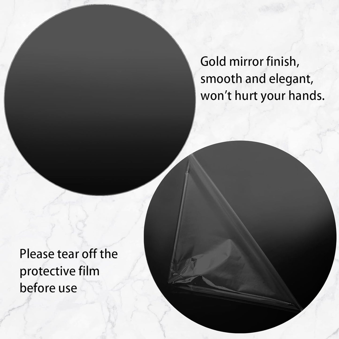 Thyle 12 Pcs 10 Inch Acrylic Round Mirrors for Tables Centerpieces Circle Mirrors Candle Plates for Wall Wedding Table Centerpieces for Baby Shower Party, Thickness 1 mm (Black)