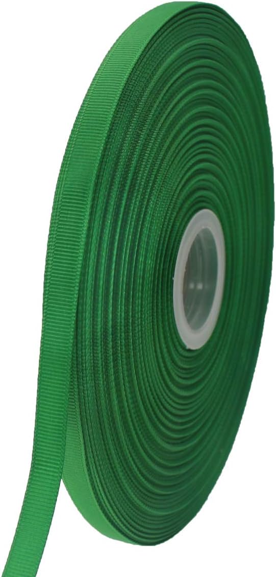Jesep One Roll 100 Yards 3/8" Soild Grosgrain Ribbon Boutique Gift Wrapping Package Ribbon, DIY Crafts Bow Hair Headband Accessories Assorted Ribbon #553(3/8" 10mm, Green)