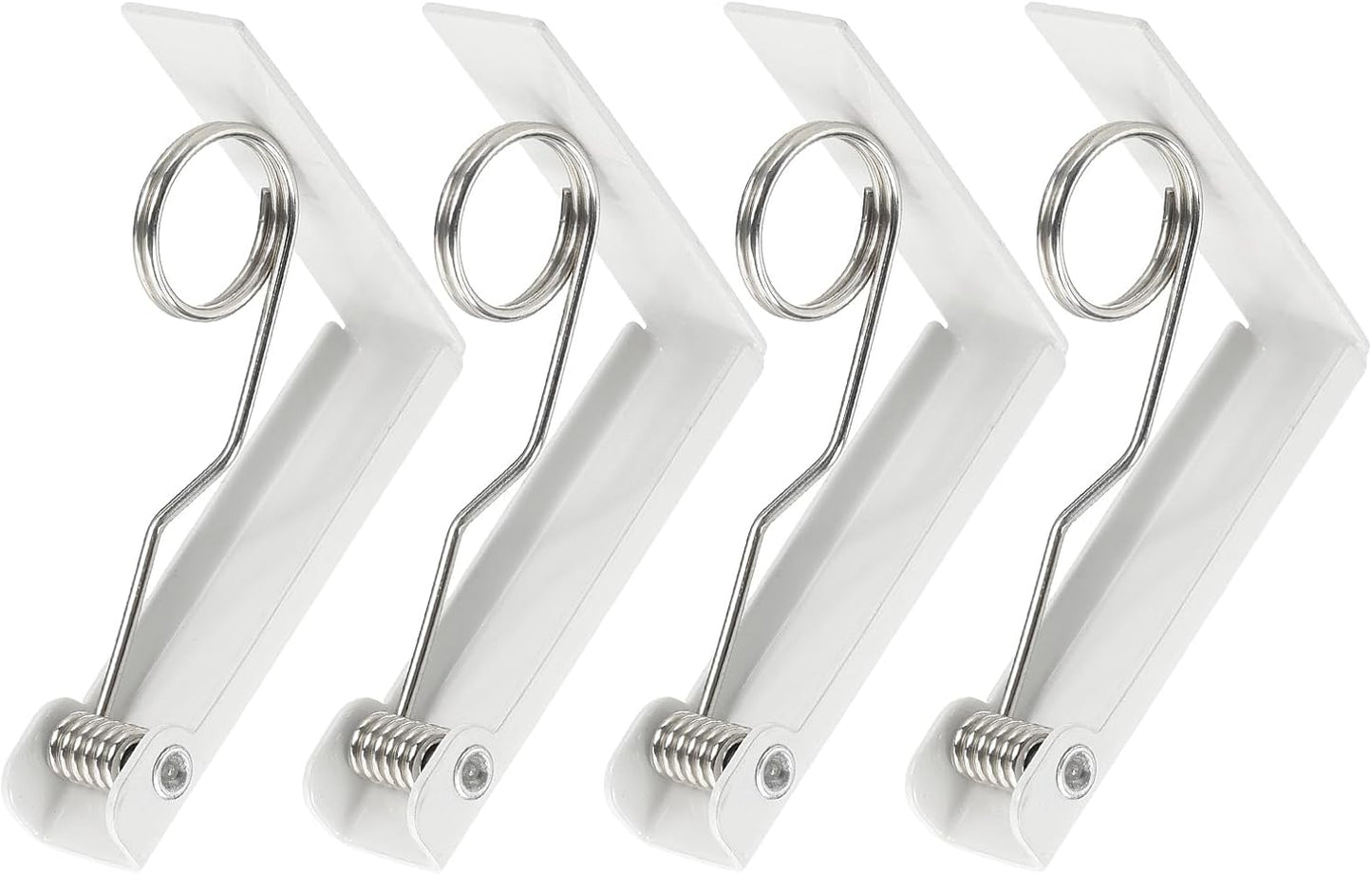 uxcell 4 Pack Tablecloth Clips, Stainless Steel Table Cloth Cover Clamps, 2.87" x 2.36" Windproof Holder Clips for Home Party Picnic Wedding Camping Dining Tables, White