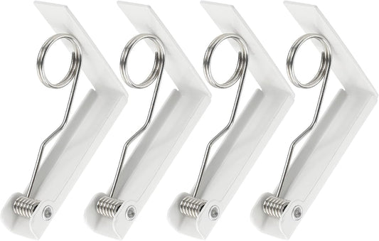 uxcell 4 Pack Tablecloth Clips, Stainless Steel Table Cloth Cover Clamps, 2.87" x 2.36" Windproof Holder Clips for Home Party Picnic Wedding Camping Dining Tables, White