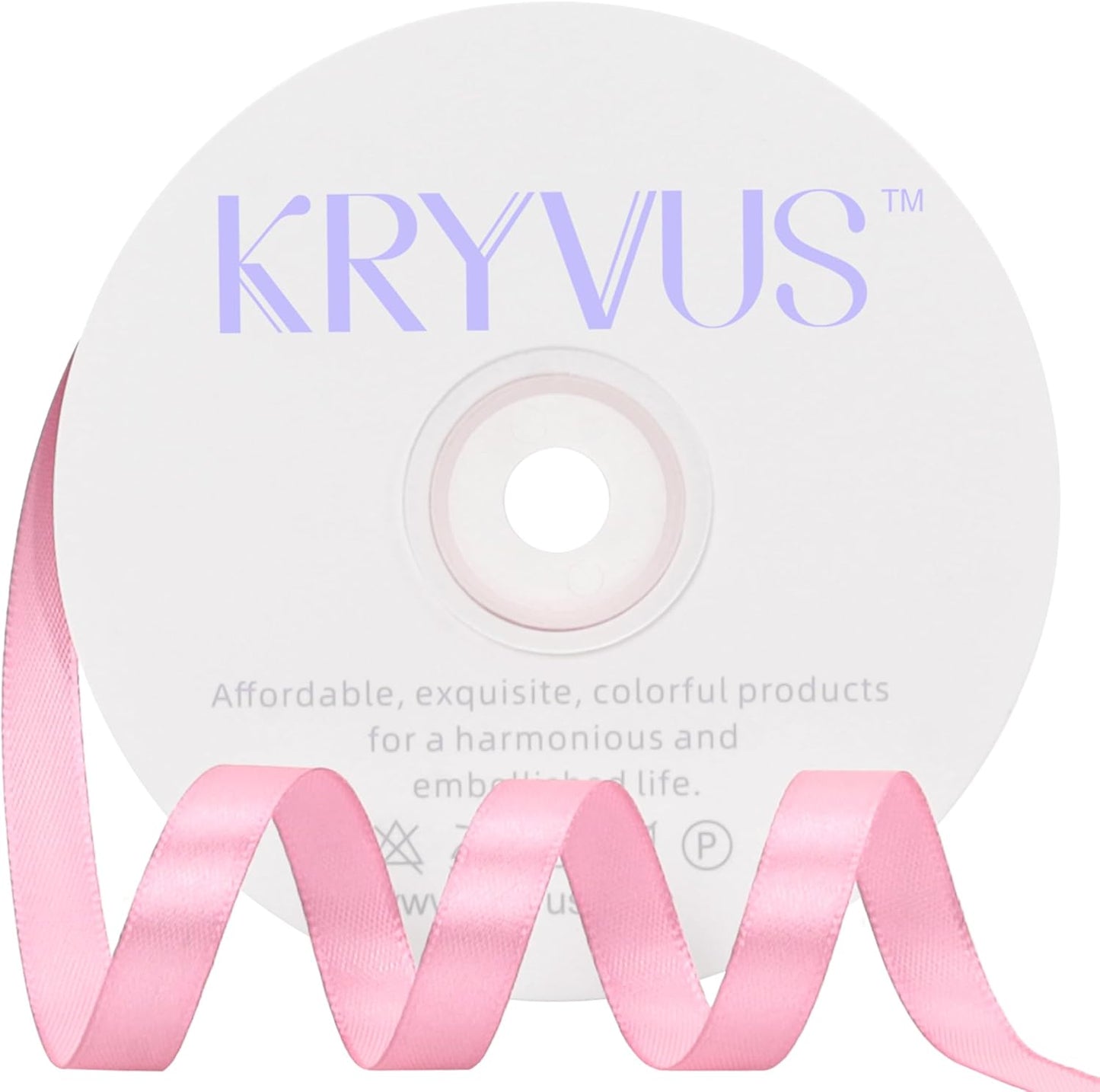 Rose Pink Satin Ribbon 3/8 inch X Continuous 50 Yards, Single Face Polyester Ribbon Perfect for Gift Wrapping, Flower Bouquet, Wedding Decor, Crafts, Bow Making, Sewing and More