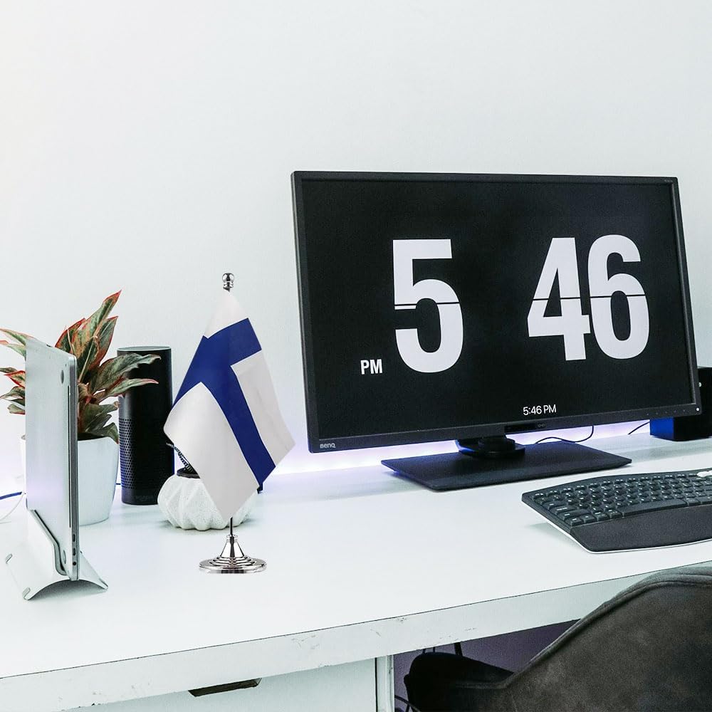 Finland Flag Finnish Flags, Small Mini Finnish Desk Flag, Used for Table Office Classroom Home Patriotic Events Decorations