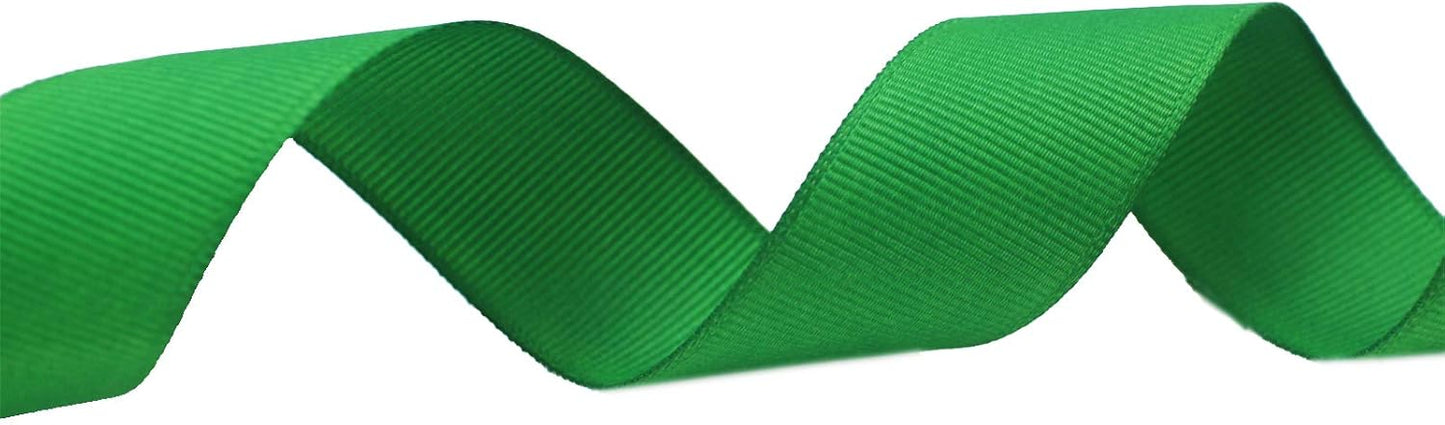 Jesep One Roll 100 Yards 1" Soild Grosgrain Ribbon Boutique Gift Wrapping Package Ribbon, DIY Crafts Bow Hair Headband Accessories Assorted Ribbon#553 (1" 25mm, Green)