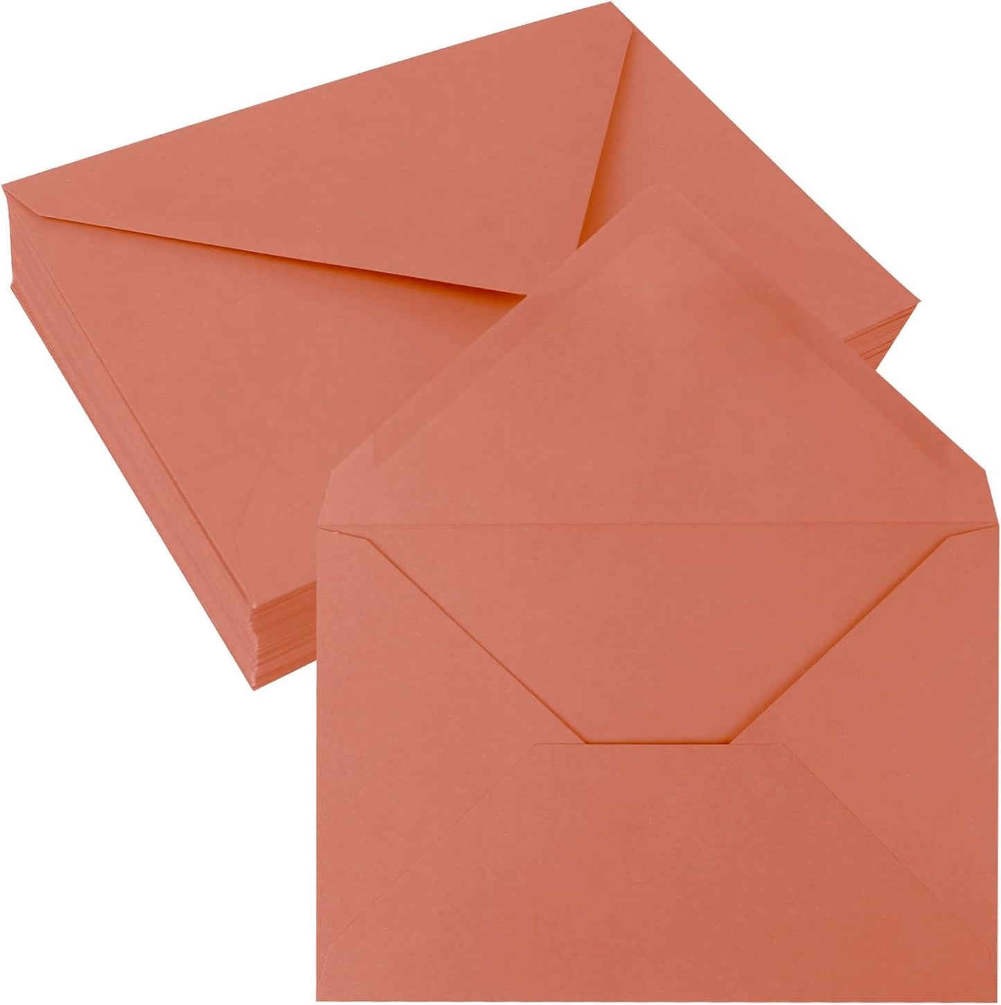 50 Pack 5x7 Envelopes Letter Size, Orange A7 Envelopes Self Seal for Wedding Invitation, Envelope 5.4x7.6 for Greeting Cards, Photos, Baby Shower, Graduation, Thank You Cards, Announcements