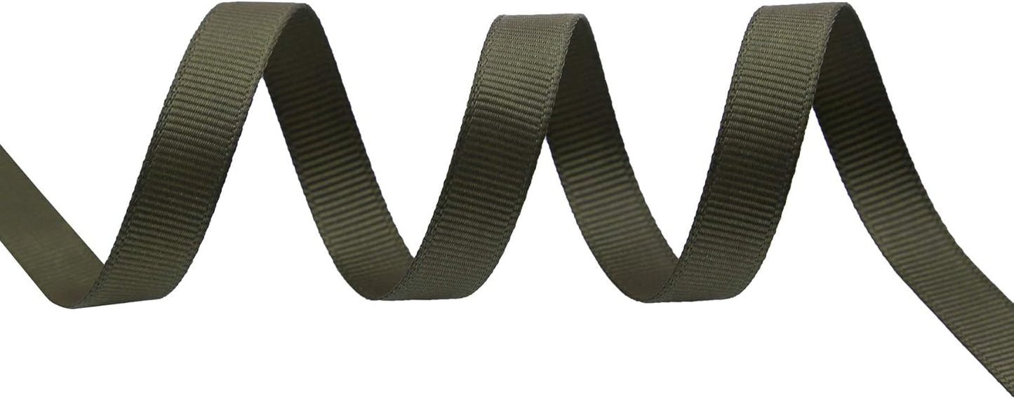 ITIsparkle 3/8" Inch Grosgrain Ribbon 50 Yards-Roll Set for Gift Wrapping Scrap Books Party Favor Hair Braids Baby Shower Decoration Floral Arrangement Craft Supplies, Dark Olive Ribbon
